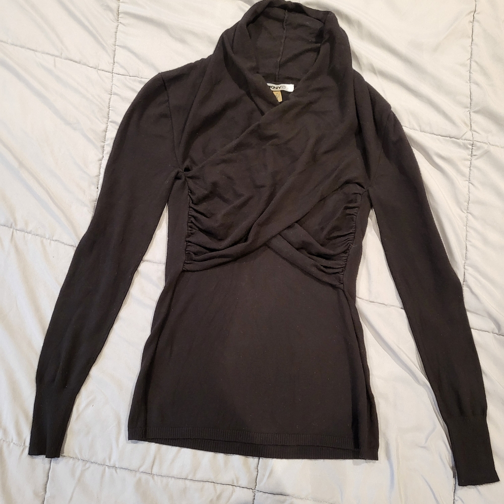 DKNY Black Cowl Neck Sweater